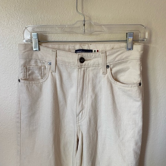 Levi’s Made & Crafted Women’s Flare Full Cream Wide Leg Jeans Size 26 High Rise - Picture 4 of 11